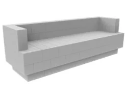 EverBlock Modular 8’ Sofa with Cantilever Kit Translucent