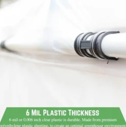 Farm Plastic Supply Clear Greenhouse Plastic Sheeting 6 mil 1 Year UV Resistant Polyethylene 60′ x 80′