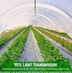 Farm Plastic Supply Clear Greenhouse Plastic Sheeting 6 mil 1 Year UV Resistant Polyethylene 60′ x 80′
