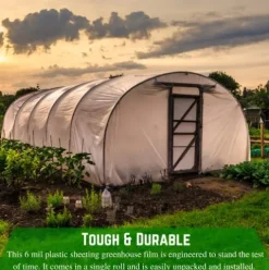 Farm Plastic Supply Clear Greenhouse Plastic Sheeting 6 Mil 54′ x 75′ UV Resistant
