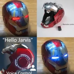 fehfuek Iron-Man Mark 5 Electronic Helmet Silver with Voice Control & LED Eyes