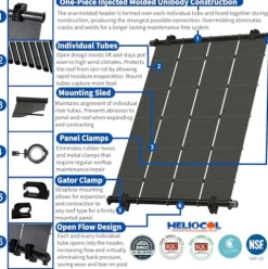 Fenix Pool Solar Heliocol Solar Pool Heater DIY Kit Black