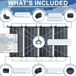Fenix Pool Solar Sun Value Solar Pool Heater DIY Kit Black