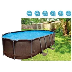 FFCJJDS Circular Frame Above Ground Swimming Pool Set