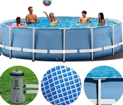 FFCJJDS Outdoor Frame Swimming Pool with Rainproof Dust Covers