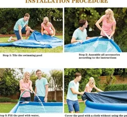 FFCJJDS Outdoor Frame Swimming Pool with Rainproof Dust Covers