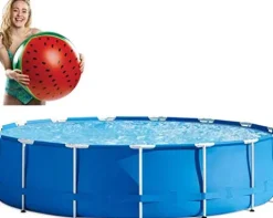 FFCJJDS Outdoor Frame Swimming Pool with Rainproof Dust Covers