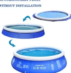 FFCJJDS Oversized Above Ground Inflatable Swimming Pool 15x4ft Blue