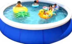 FFCJJDS Oversized Above Ground Inflatable Swimming Pool 15x4ft Blue