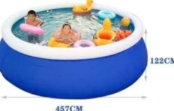 FFCJJDS Oversized Above Ground Inflatable Swimming Pool 15x4ft Blue