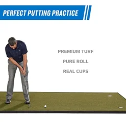 Fiberbuilt Indoor & Outdoor Golf Putting Green 4′ x 10′ Professional Grade Mat Green