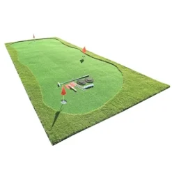 FixtureDisplays Golf Putting Green Mat Set Artificial Turf with Golf Balls and Putter 20 X 10