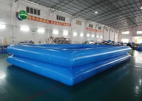 FOKAI Inflatable PVC Rectangle Above Ground Swimming Pool