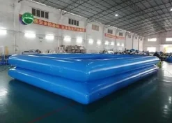 FOKAI Inflatable PVC Rectangle Above Ground Swimming Pool