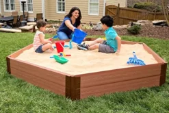 Frame It All Composite Hexagon Sandbox Kit with Cover Classic Sienna 2