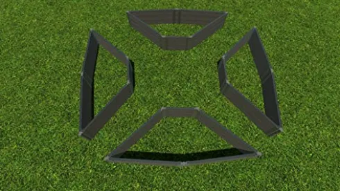 Frame It All Weathered 2″ Tool Free Garden Raised Bed 4-Sided Triangle Weathered Wood 2