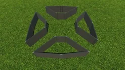 Frame It All Weathered 2″ Tool-Free Garden Raised Bed 4-Sided Triangle Weathered Wood 2