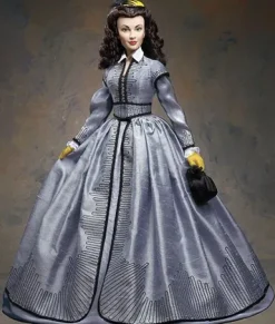 Franklin Mint Heirloom Scarlett O’Hara Vinyl Portrait Doll Slate-Blue