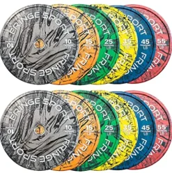 FringeSport Tie-Dye Tiger Stripe Bumper Plates Set 370 lbs