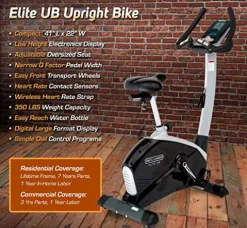 3G Cardio Elite UB Upright Bike Gray/Silver