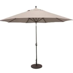 Galtech International Deluxe Auto Tilt 11 Foot Round Market Umbrella Taupe