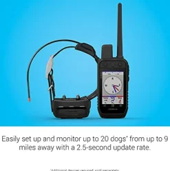 Garmin Alpha 200 Handheld Dog Device with TT15, Sunlight-readable 3.5″ Touchscreen Black