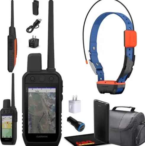 Garmin Alpha 300 Handheld Tracking & Training Device Bundle with Alpha T20 Dog Tracker Collar GPS, Field Bag & Accessories Black