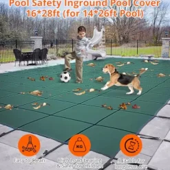 Garvee Ultra-Dense Pool Safety Cover 22x42ft with Anchors Green