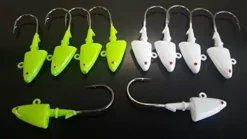 Generic 10″ New Shad Jig Head Pompano Fluke Lure with Ultra Point Hooks – 5 Char & 5 White, 4 oz