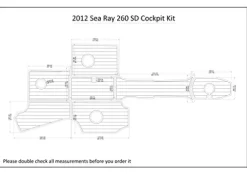 Generic Boat EVA Faux Teak Decking Floor for 2012 Sea Ray 260 SD Cockpit Kit
