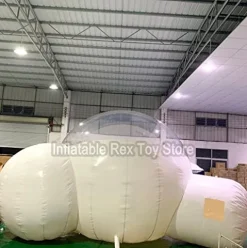 Generic Inflatable Double Rooms Bubble Tent 4M Main 2M Small Clear