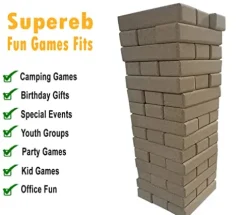 Generic 45-Piece Lightweight Cork Tumbling Tower Set Clear