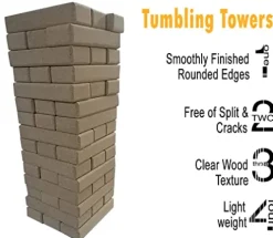 Generic 45-Piece Lightweight Cork Tumbling Tower Set Clear