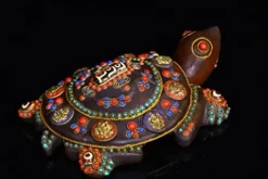 Generic Tibetan Temple Crystal Mosaic Dzi Beads 8 Treasures Lucky Turtle 1