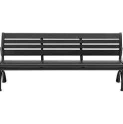 Global Industrial 6′ Aluminum Park Bench with Backrest Black
