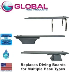 Global Pool Products 8′ White Diving Board Replacement for Inground Pools