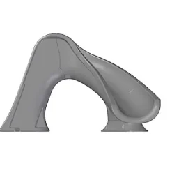 Global Pool Products Splash Inground Swimming Pool Water Slide Deck Mounted Right Curve Turn Gray