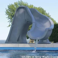 Global Pool Products Splash Inground Water Slide Deck Mounted Right Curve Sand