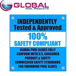 Global Pool Products Splash Inground Water Slide Deck Mounted Right Curve Sand