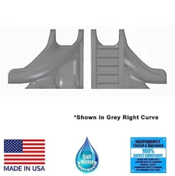 Global Pool Products Splash Inground Water Slide Deck Mounted Right Curve Sand
