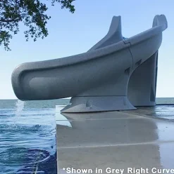 Global Pool Products Splash Inground Water Slide Deck Mounted Right Curve Sand