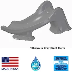 Global Pool Products Splash Inground Water Slide Deck Mounted Right Curve Sand