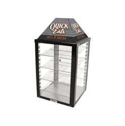 Global Solutions Countertop Heated Food Merchandiser GS1400-25-2 with Four Shelves, Pass-Thru Design