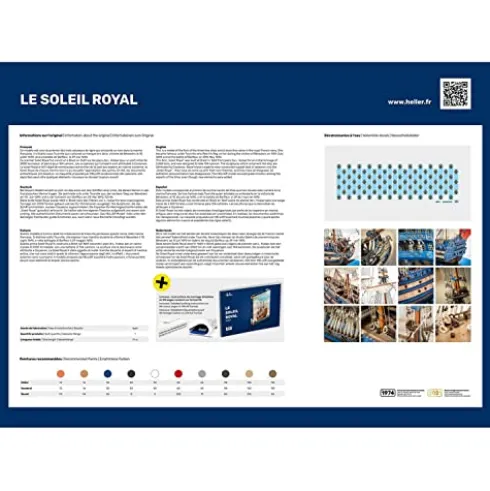 Glow2B Heller Soleil Royal Boat Model Building Kit Navy