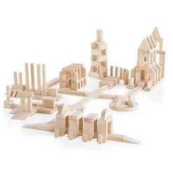 Guidecraft Unit Blocks Set E 218-Piece Wooden Educational Toy Natural