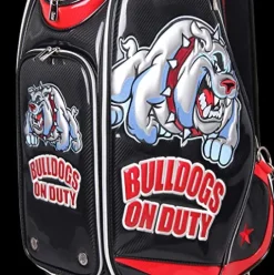 Guiote 2023 Golf Staff Bag Black Bulldog Crazy Design PU Leather Embroidery