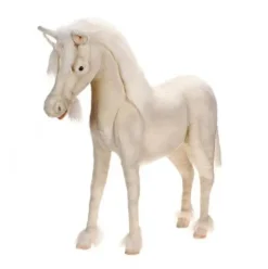 Handcrafted Cuddlers Extra Soft Plush Unicorn Ride-On 40″ White