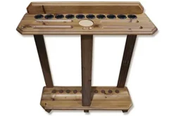 HAN’S DELTA 10 Pool Cue Rack – Billiard Cue Stick – Deluxe Floor Corner Cue Stand – Hold 10 Cues & Pool Balls Set 056-038-L