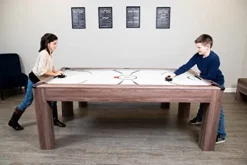 Hathaway Driftwood 7-ft Air Hockey Table Tennis Combination Woodgrain