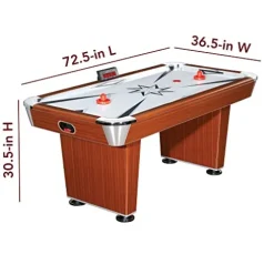 Hathaway Midtown 6′ Air Hockey Family Game Table Cherry Wood